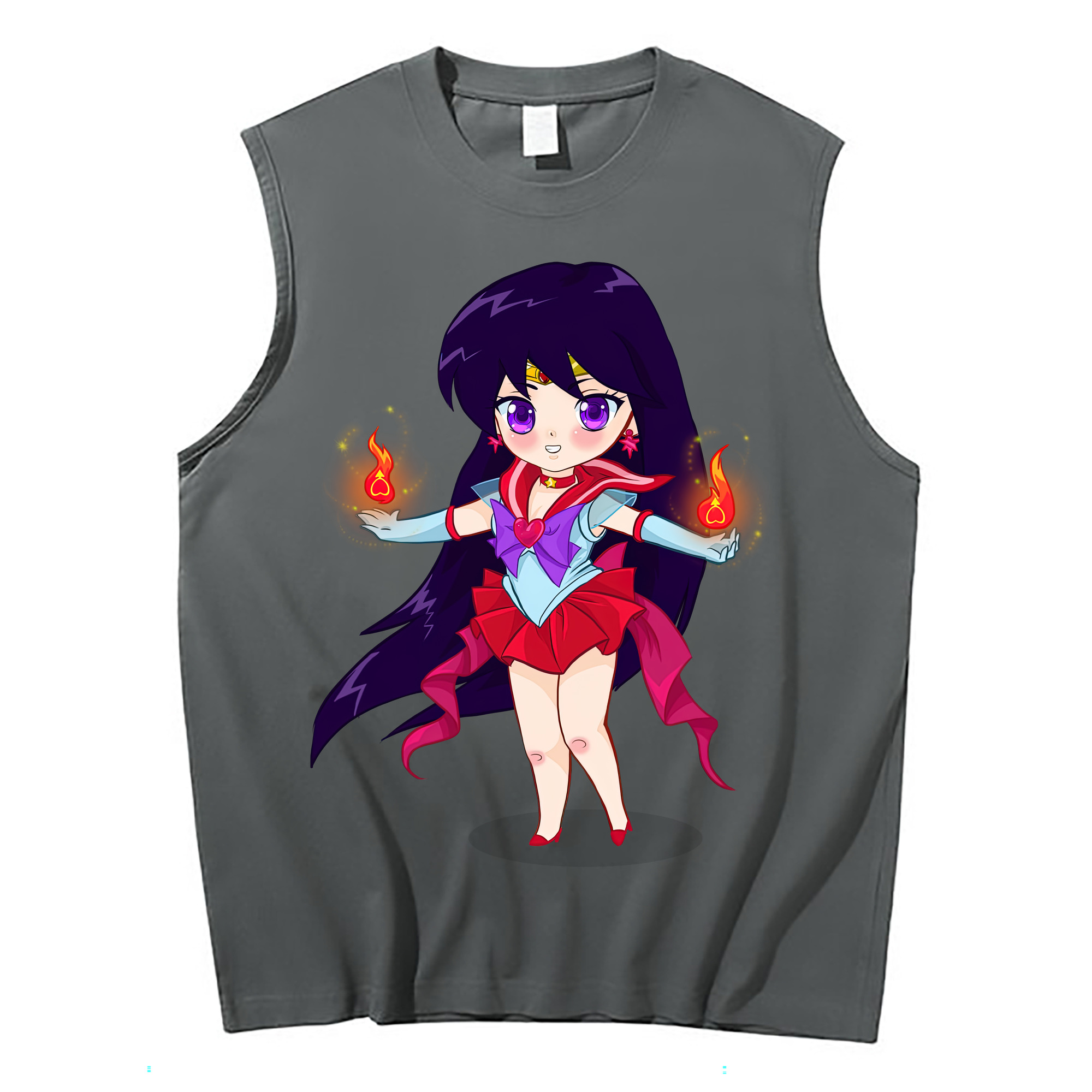 （画像用） 美少女戦士セーラームーン 火野レイ ひの レイ Sailor Moon Hino Rei （セーラーマーズ,Sailor Mars） コットン100％タンクトップ（フロントプリント）